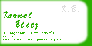 kornel blitz business card